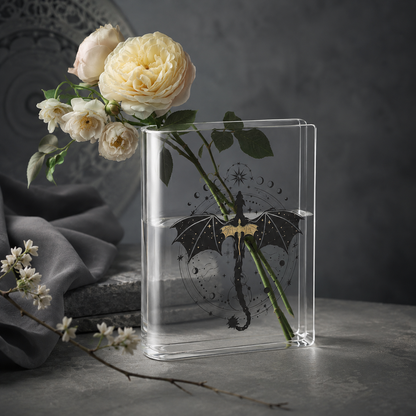 Black Dragon Acrylic Book Vase Book Lover Gift