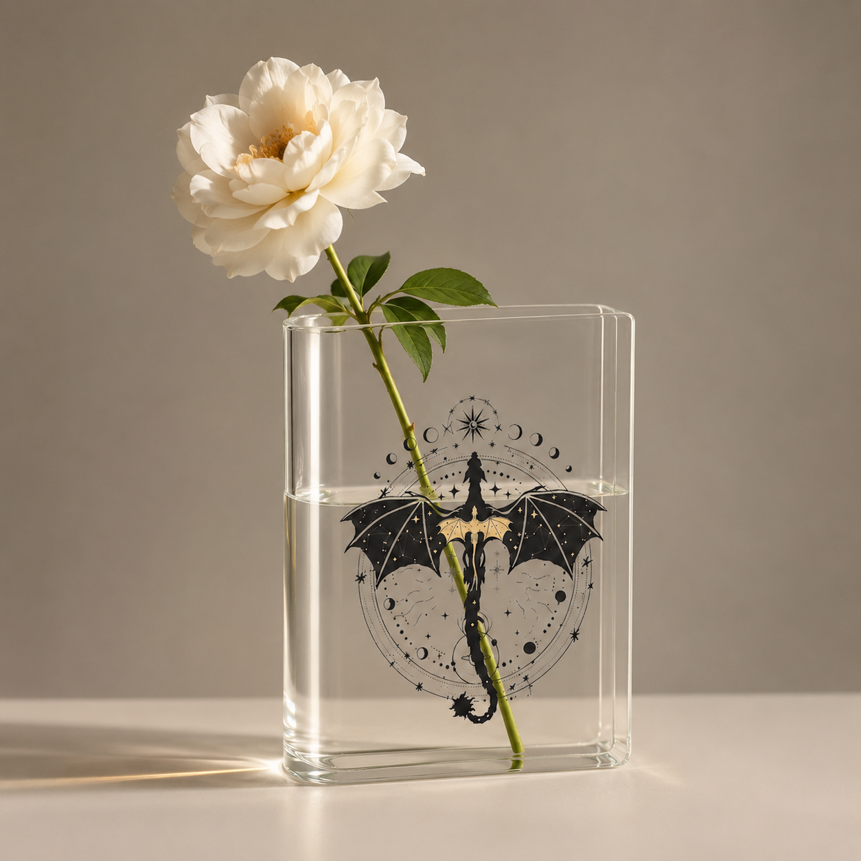 Black Dragon Acrylic Book Vase Book Lover Gift
