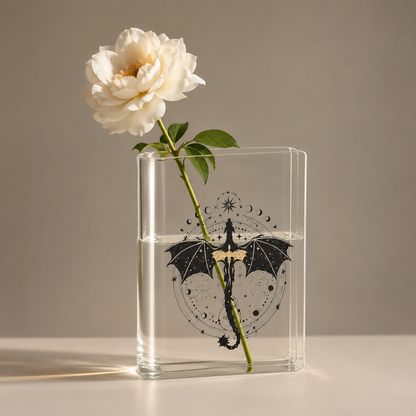 Black Dragon Acrylic Book Vase Book Lover Gift