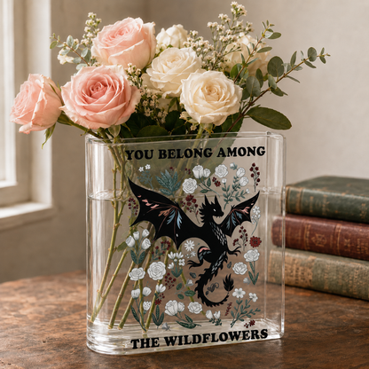 Abraxos Flower Fantasy Dragon Acrylic Book Vase Book Lover Gift