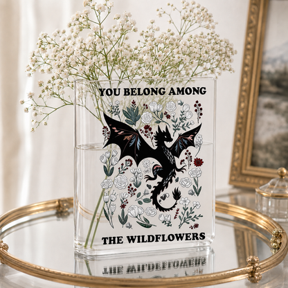 Abraxos Flower Fantasy Dragon Acrylic Book Vase Book Lover Gift