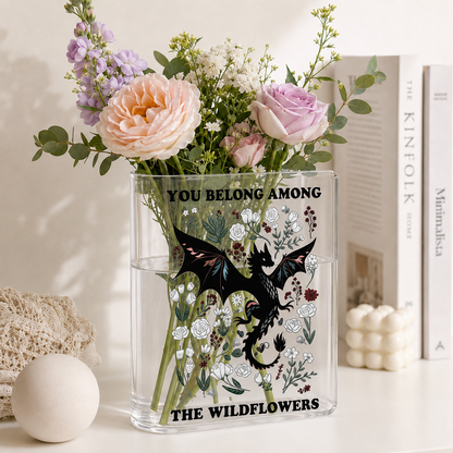 Abraxos Flower Fantasy Dragon Acrylic Book Vase Book Lover Gift