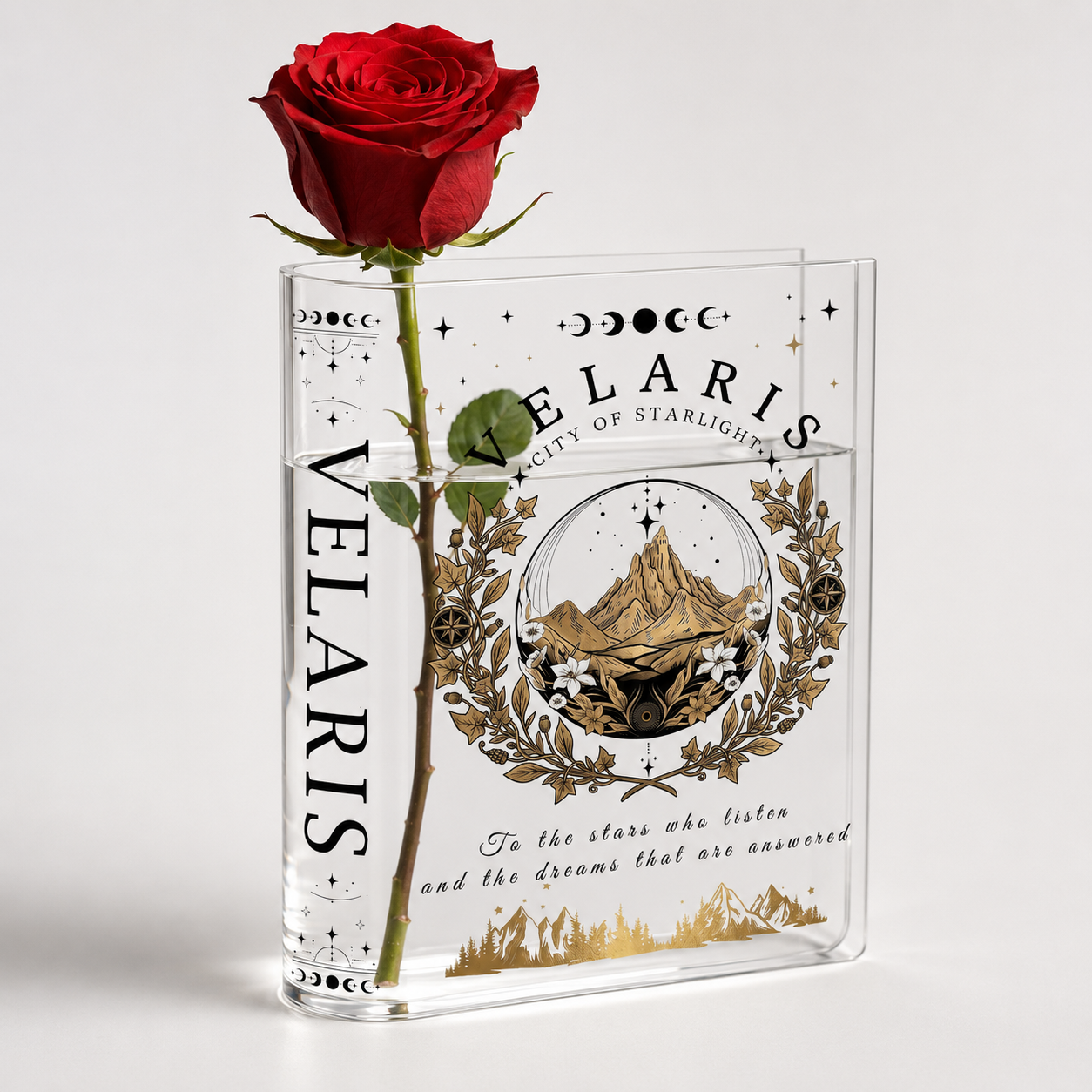 City of Starlight Acrylic Book Vase Book Lover Gift