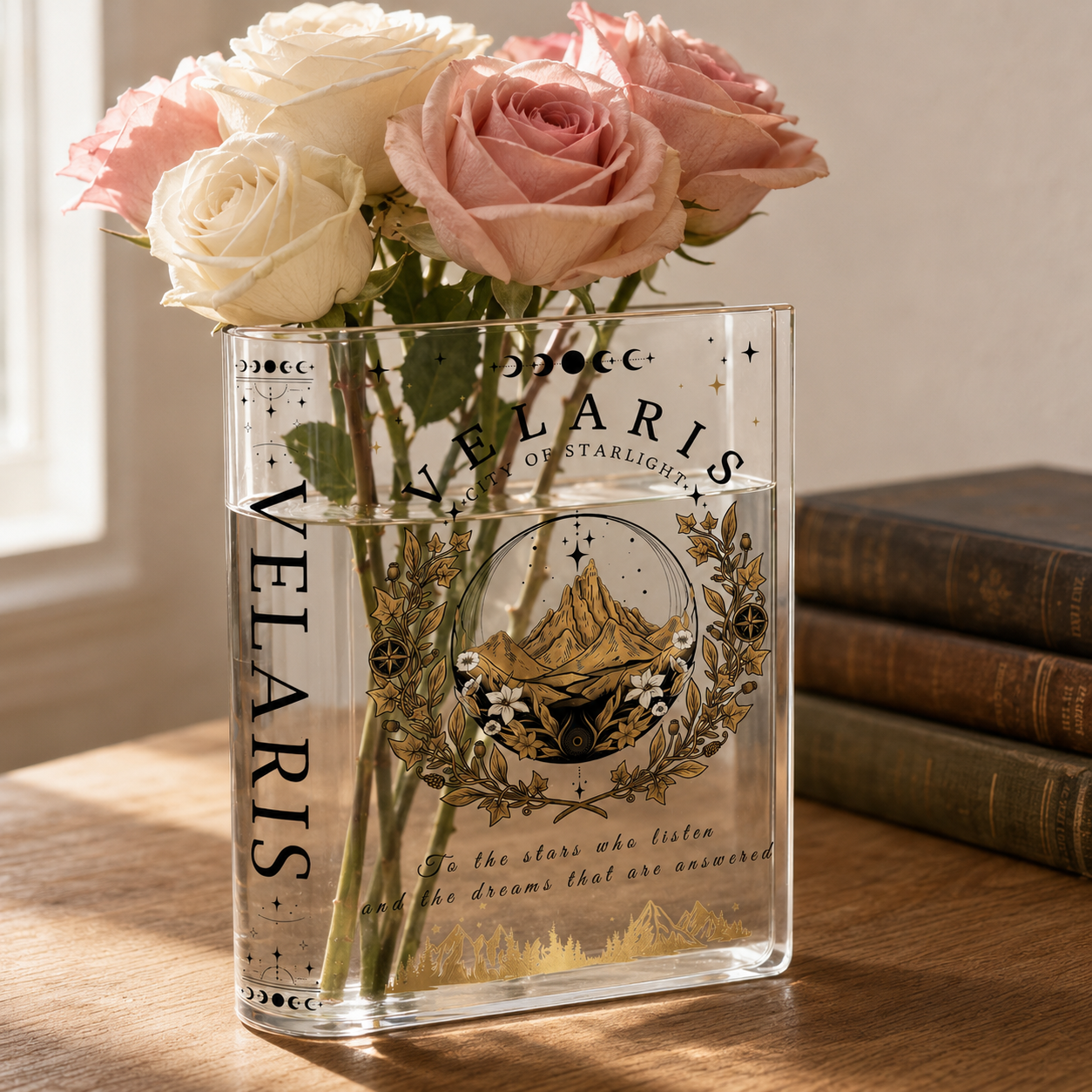 City of Starlight Acrylic Book Vase Book Lover Gift