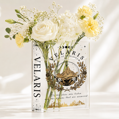 City of Starlight Acrylic Book Vase Book Lover Gift
