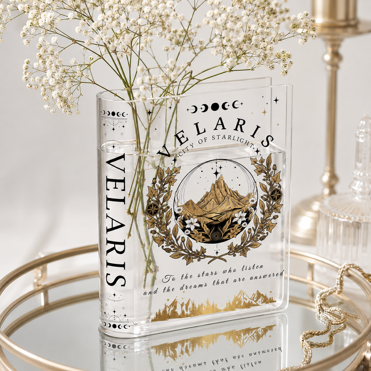 City of Starlight Acrylic Book Vase Book Lover Gift