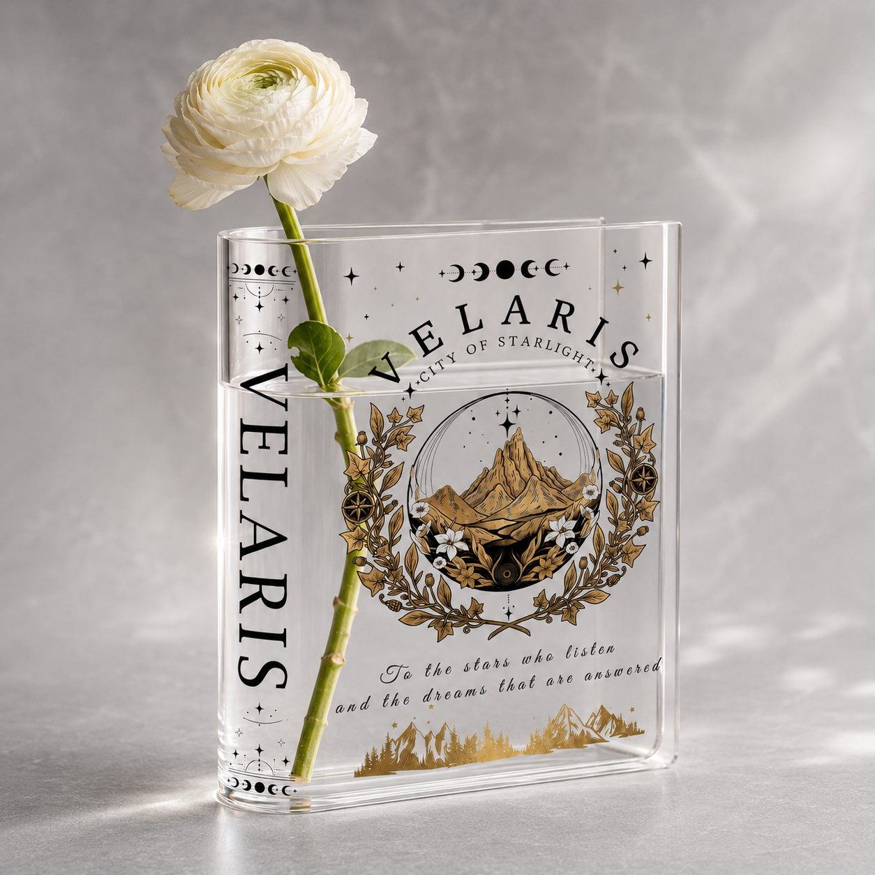 City of Starlight Acrylic Book Vase Book Lover Gift