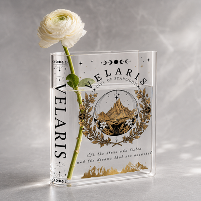City of Starlight Acrylic Book Vase Book Lover Gift