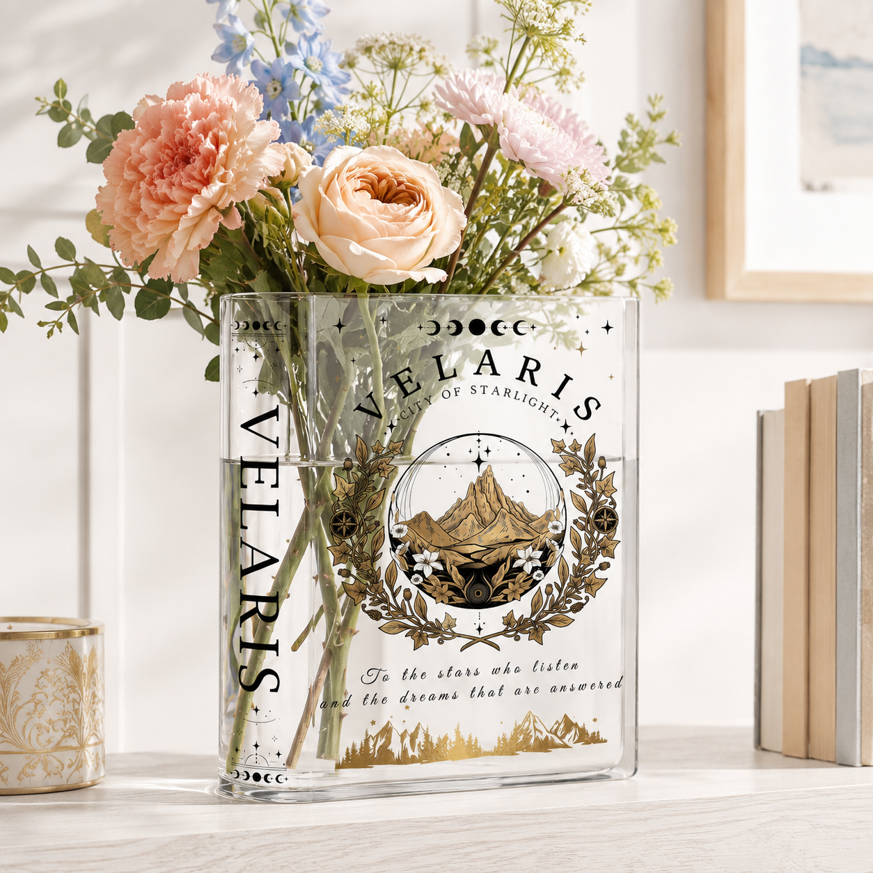 City of Starlight Acrylic Book Vase Book Lover Gift