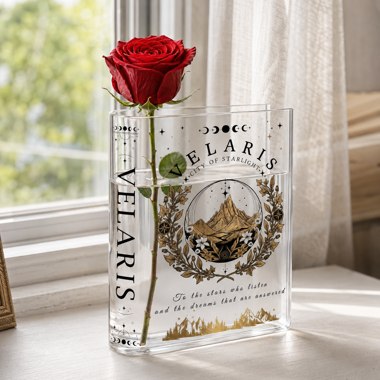 City of Starlight Acrylic Book Vase Book Lover Gift