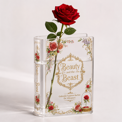 Beauty and the Beast Acrylic Book Vase Book Lover Gift