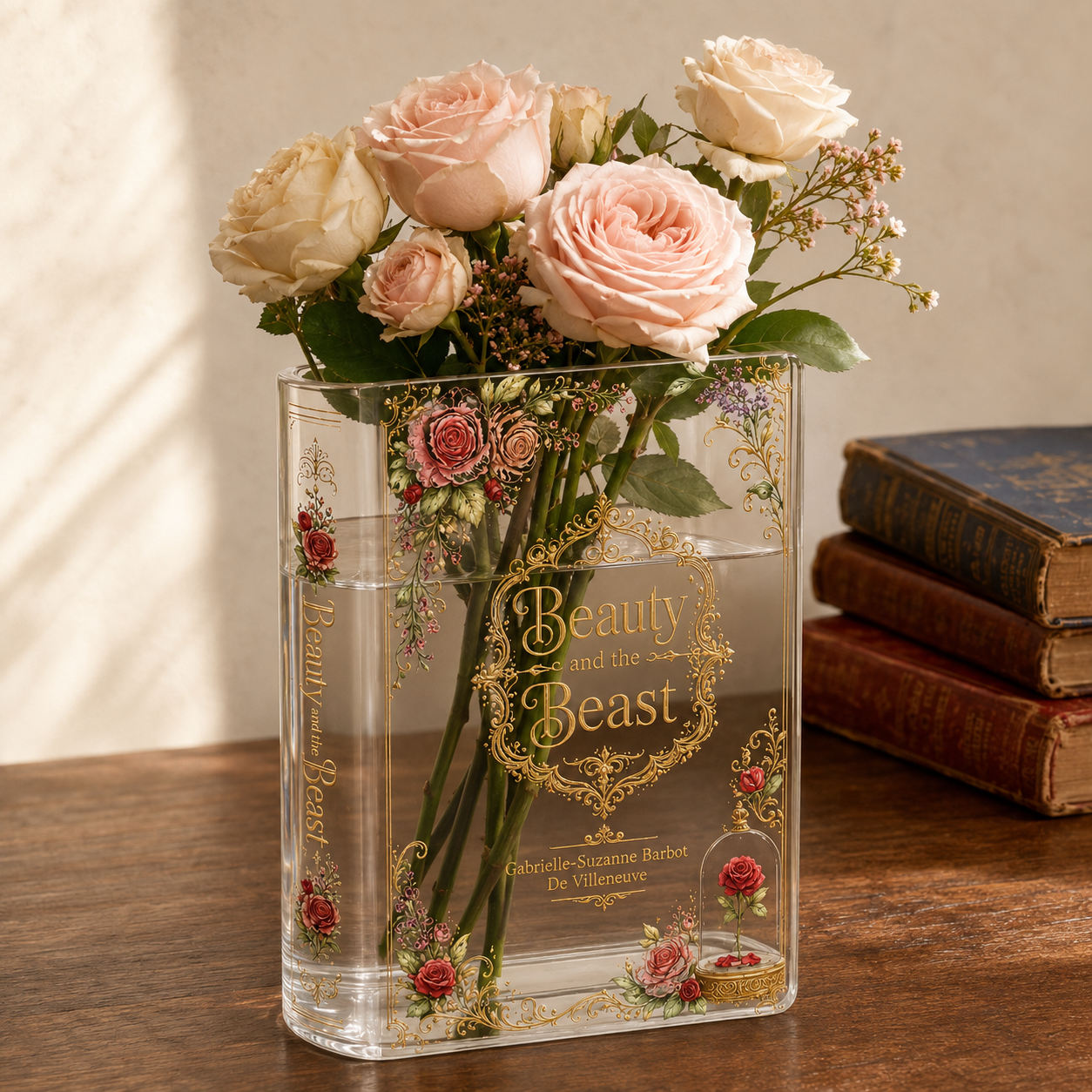 Beauty and the Beast Acrylic Book Vase Book Lover Gift