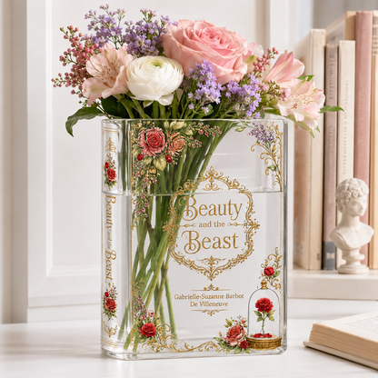 Beauty and the Beast Acrylic Book Vase Book Lover Gift