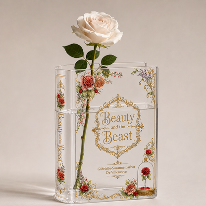 Beauty and the Beast Acrylic Book Vase Book Lover Gift