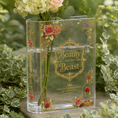 Beauty and the Beast Acrylic Book Vase Book Lover Gift