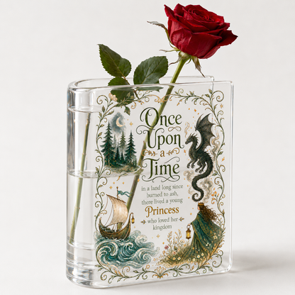 Once Upon a Time Book  Acrylic Book Vase Book Lover Gift