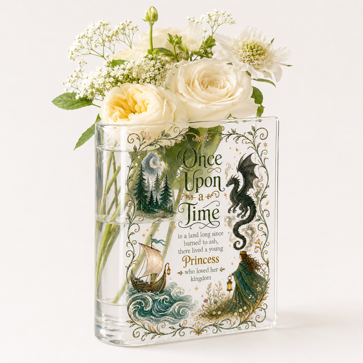 Once Upon a Time Book  Acrylic Book Vase Book Lover Gift