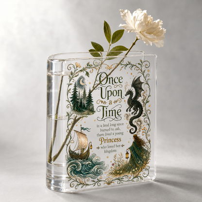 Once Upon a Time Book  Acrylic Book Vase Book Lover Gift