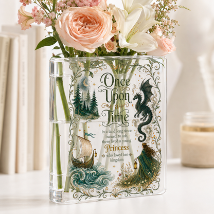 Once Upon a Time Book  Acrylic Book Vase Book Lover Gift