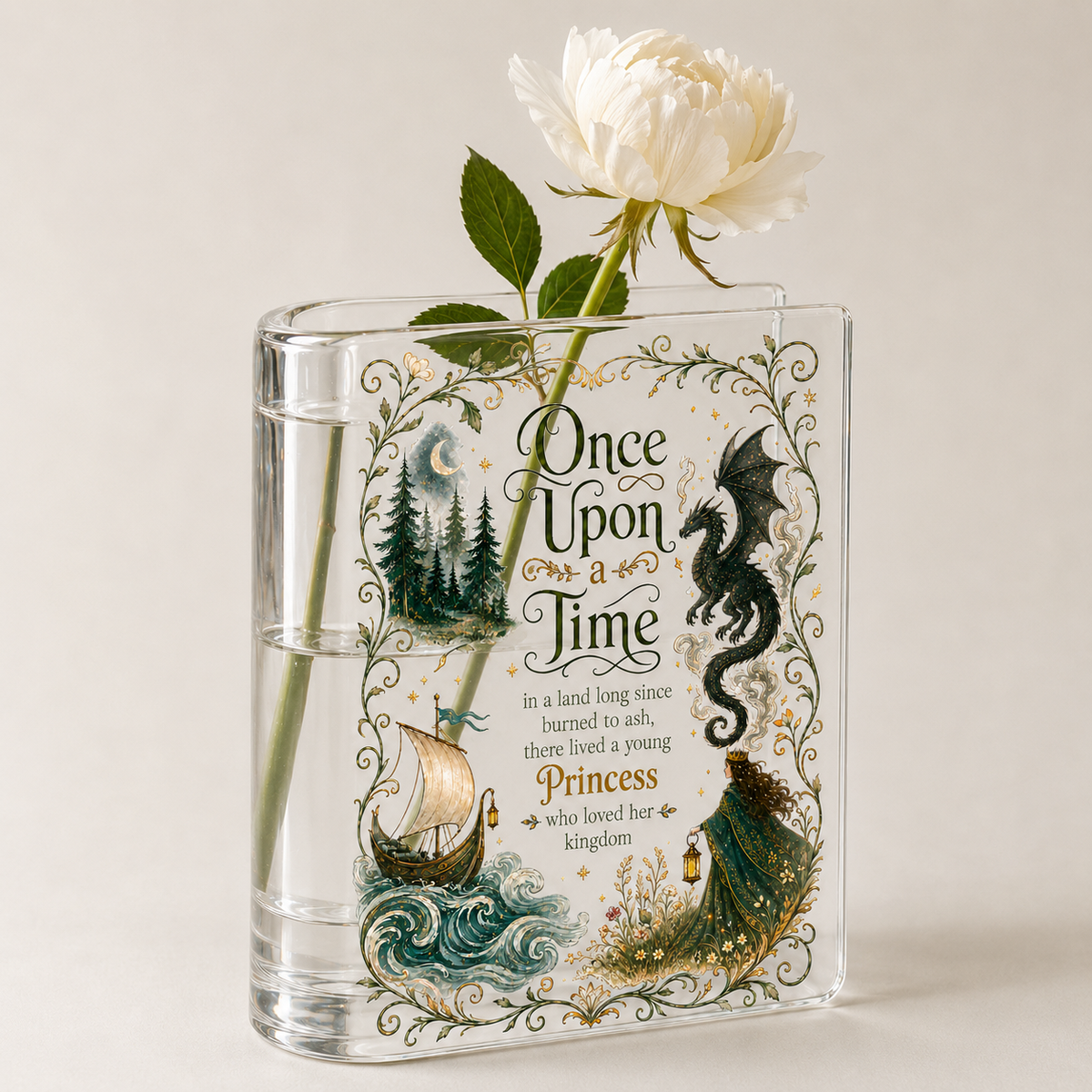 Once Upon a Time Book  Acrylic Book Vase Book Lover Gift