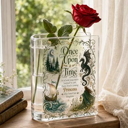 Once Upon a Time Book  Acrylic Book Vase Book Lover Gift