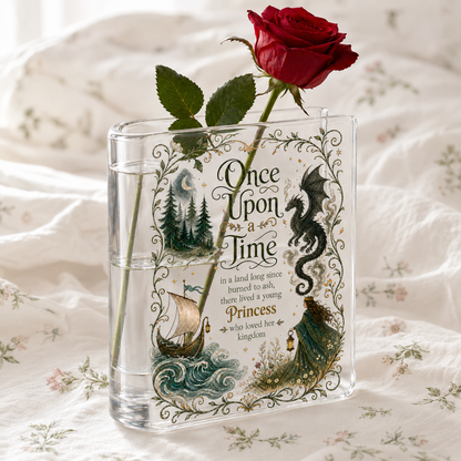 Once Upon a Time Book  Acrylic Book Vase Book Lover Gift