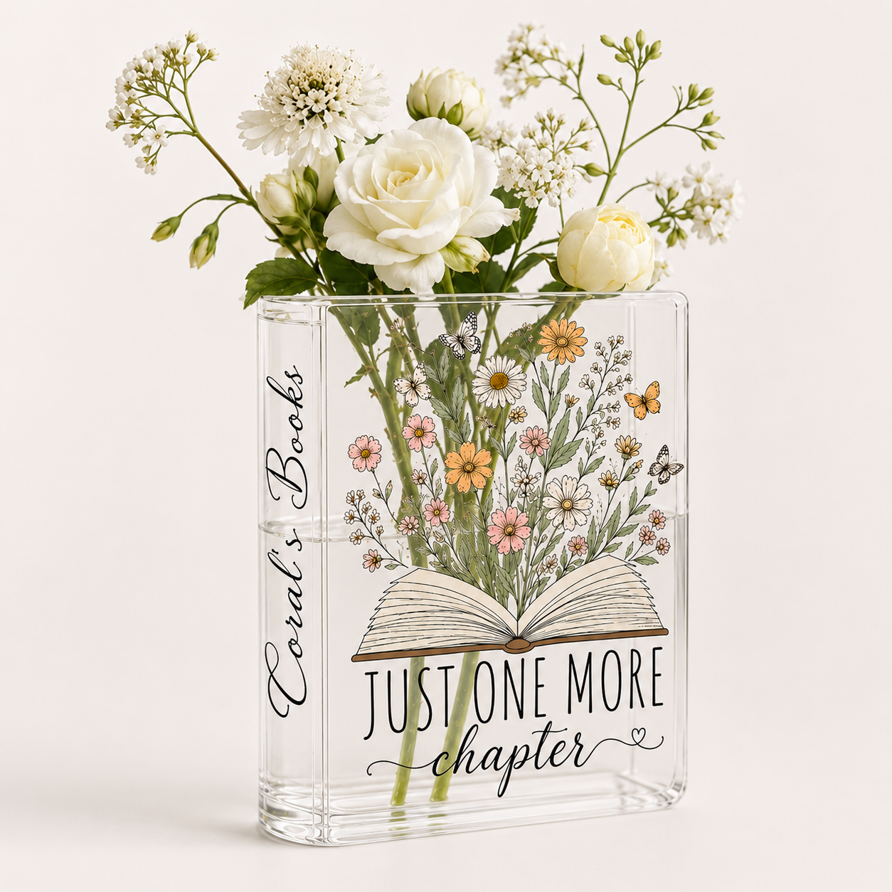 Personalized Just One More Chapter Acrylic Book Vase Book Lover Gift
