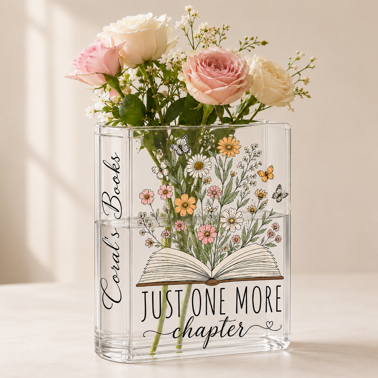 Personalized Just One More Chapter Acrylic Book Vase Book Lover Gift