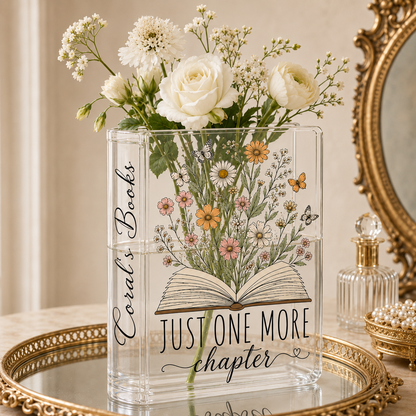Personalized Just One More Chapter Acrylic Book Vase Book Lover Gift