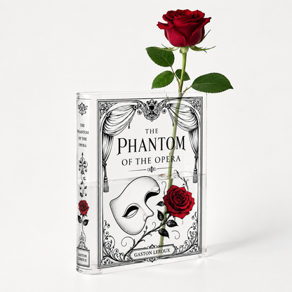 Phantom of the Opera Inspired Mask Acrylic Book Vase Book Lover Gift