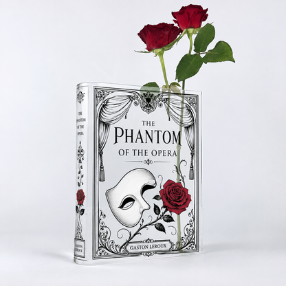 Phantom of the Opera Inspired Mask Acrylic Book Vase Book Lover Gift