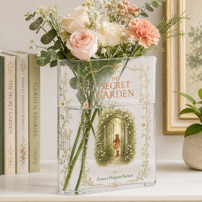 The Secret Garden Acrylic Book Vase Book Lover Gift
