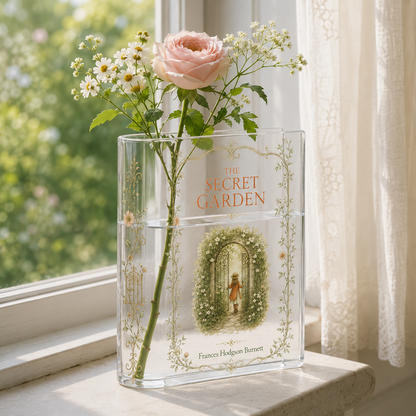 The Secret Garden Acrylic Book Vase Book Lover Gift
