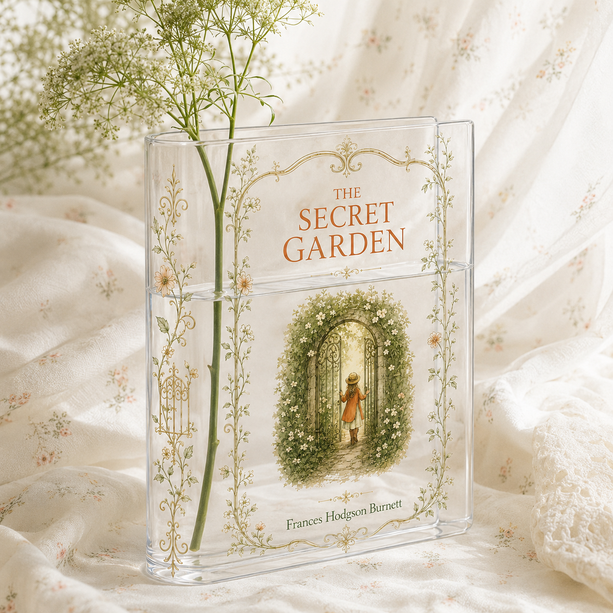 The Secret Garden Acrylic Book Vase Book Lover Gift