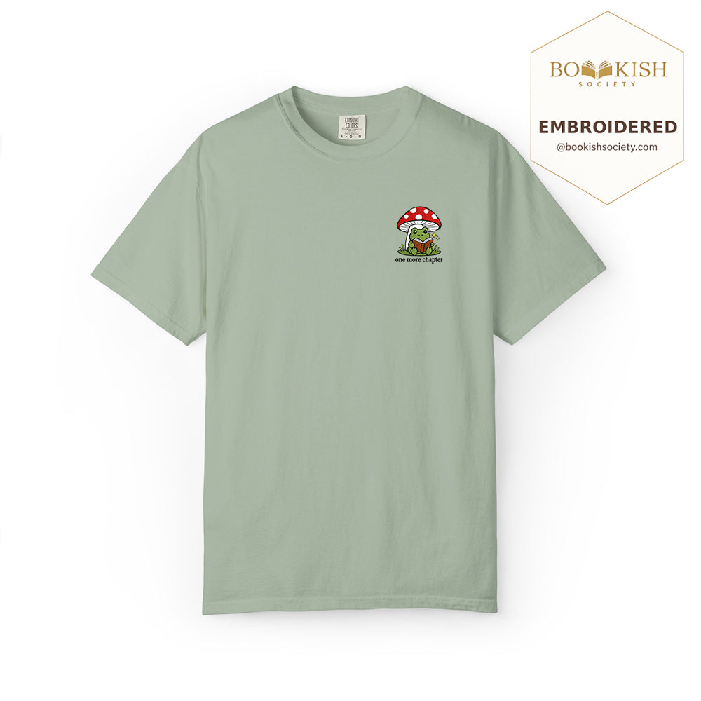 Embroidered One More Chapter Comfort Color ® T-shirt Book Lover Gift Bay