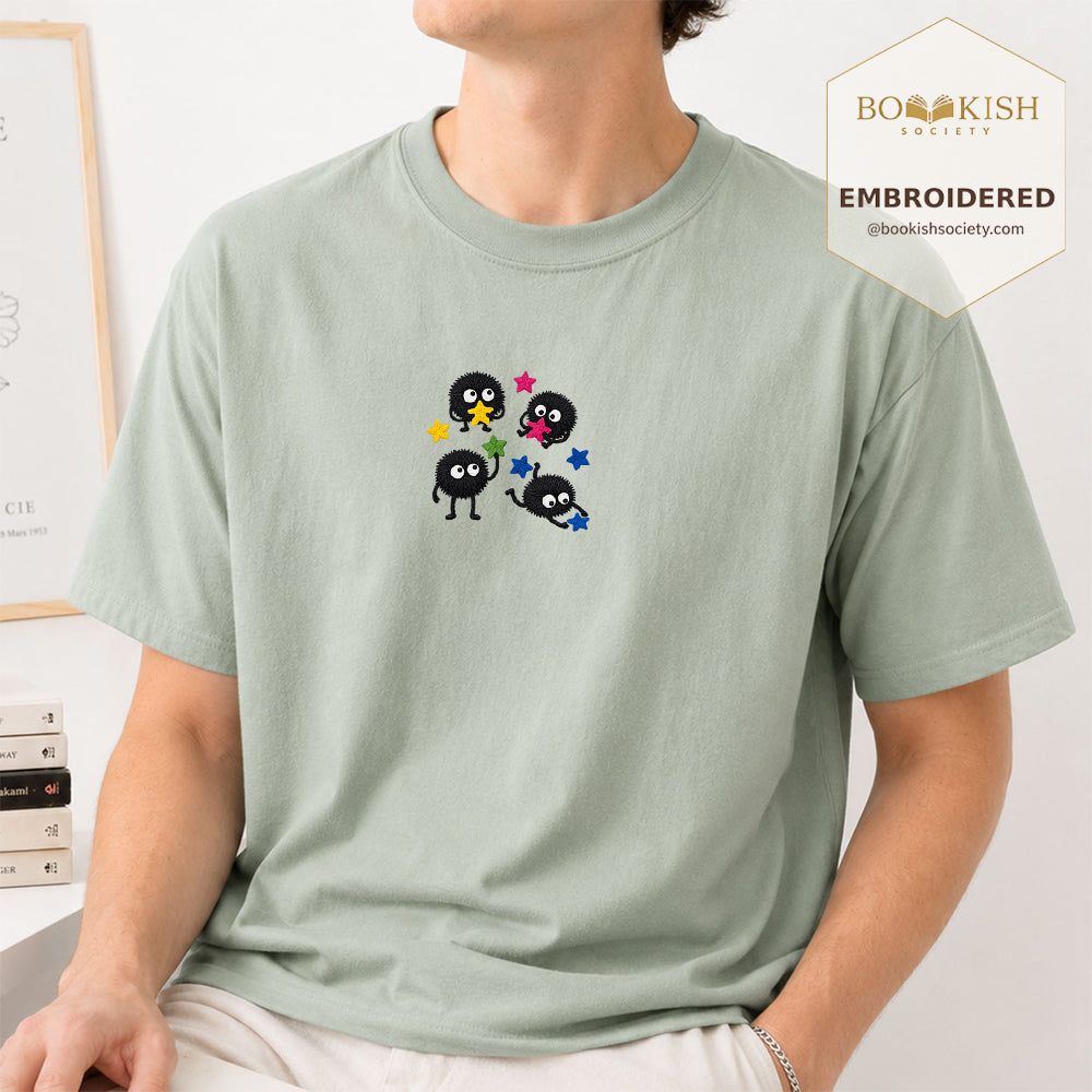 Embroidered Sprite Catching Star Candy Comfort Color ® T-shirt Book Lover Gift bay