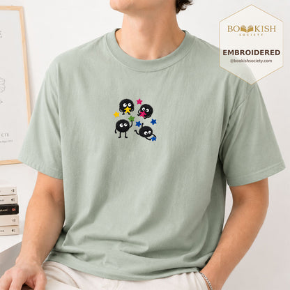 Embroidered Sprite Catching Star Candy Comfort Color ® T-shirt Book Lover Gift bay