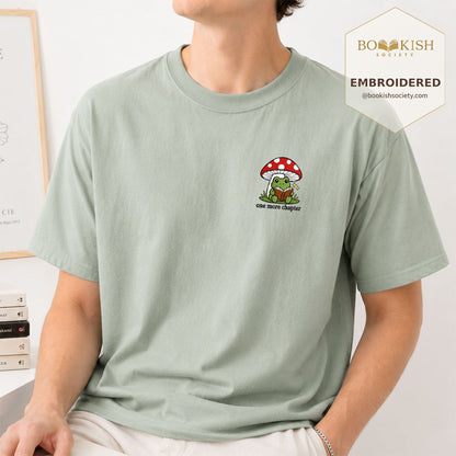 Embroidered One More Chapter Comfort Color ® T-shirt Book Lover Gift Bay