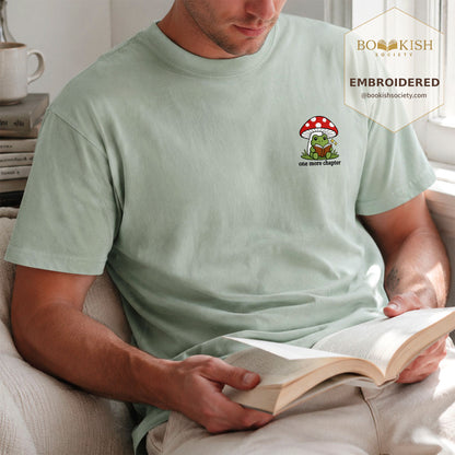 Embroidered One More Chapter Comfort Color ® T-shirt Book Lover Gift Bay