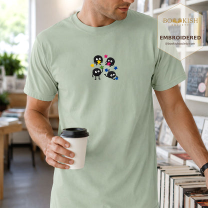 Embroidered Sprite Catching Star Candy Comfort Color ® T-shirt Book Lover Gift bay