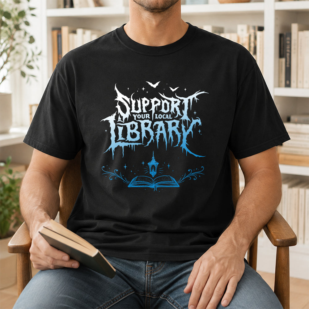 Support Your Local Library Softstyle T-Shirt | Book Lover Gift Black