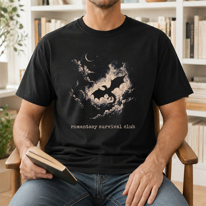 Fantasy Dragon Clouds Softstyle T-Shirt | Book Lover Gift Black