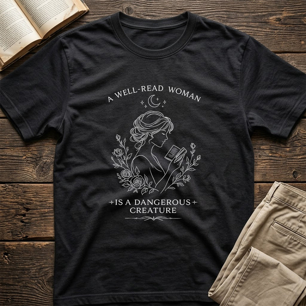 A Well Read Woman Softstyle T-Shirt | Book Lover Gift Black