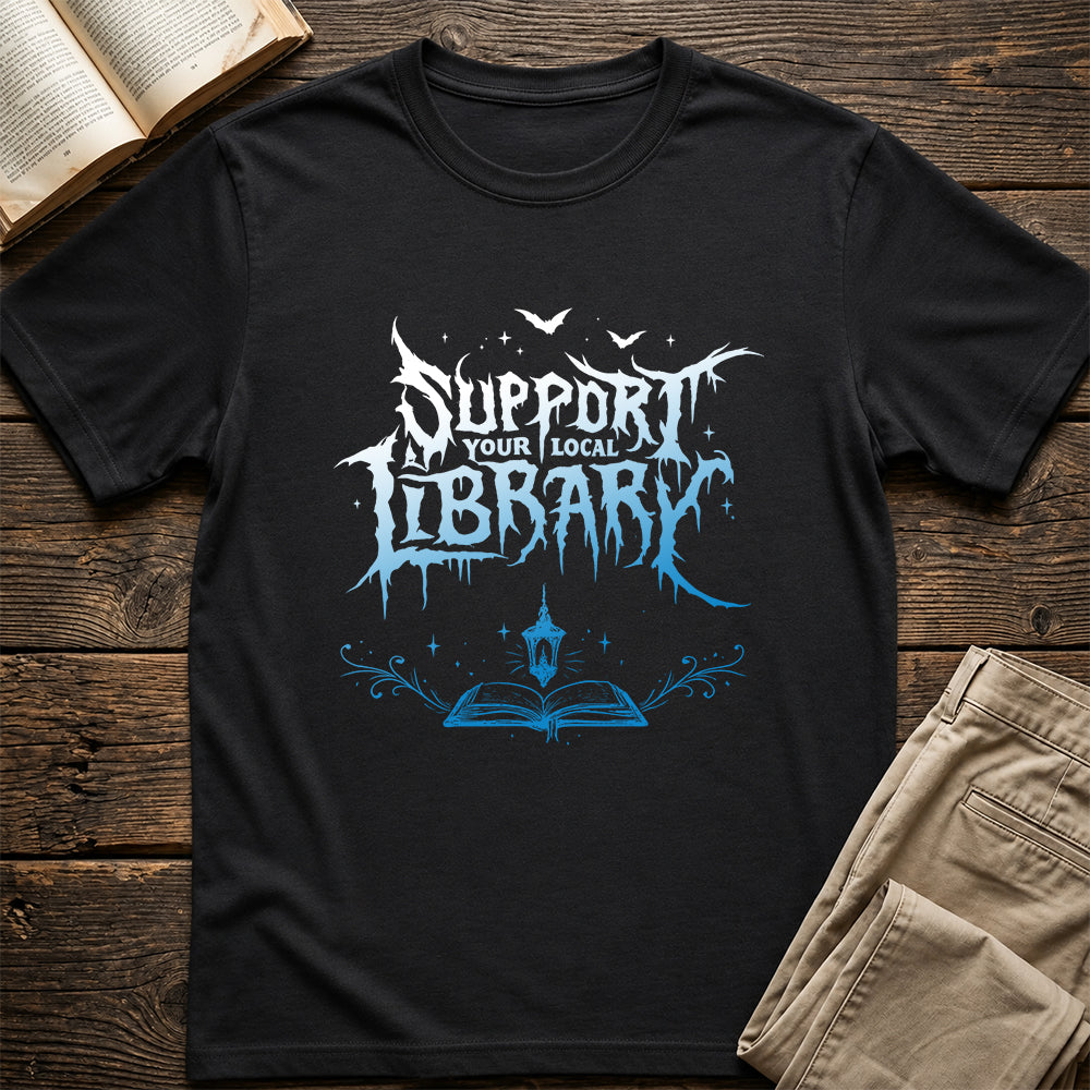 Support Your Local Library Softstyle T-Shirt | Book Lover Gift Black