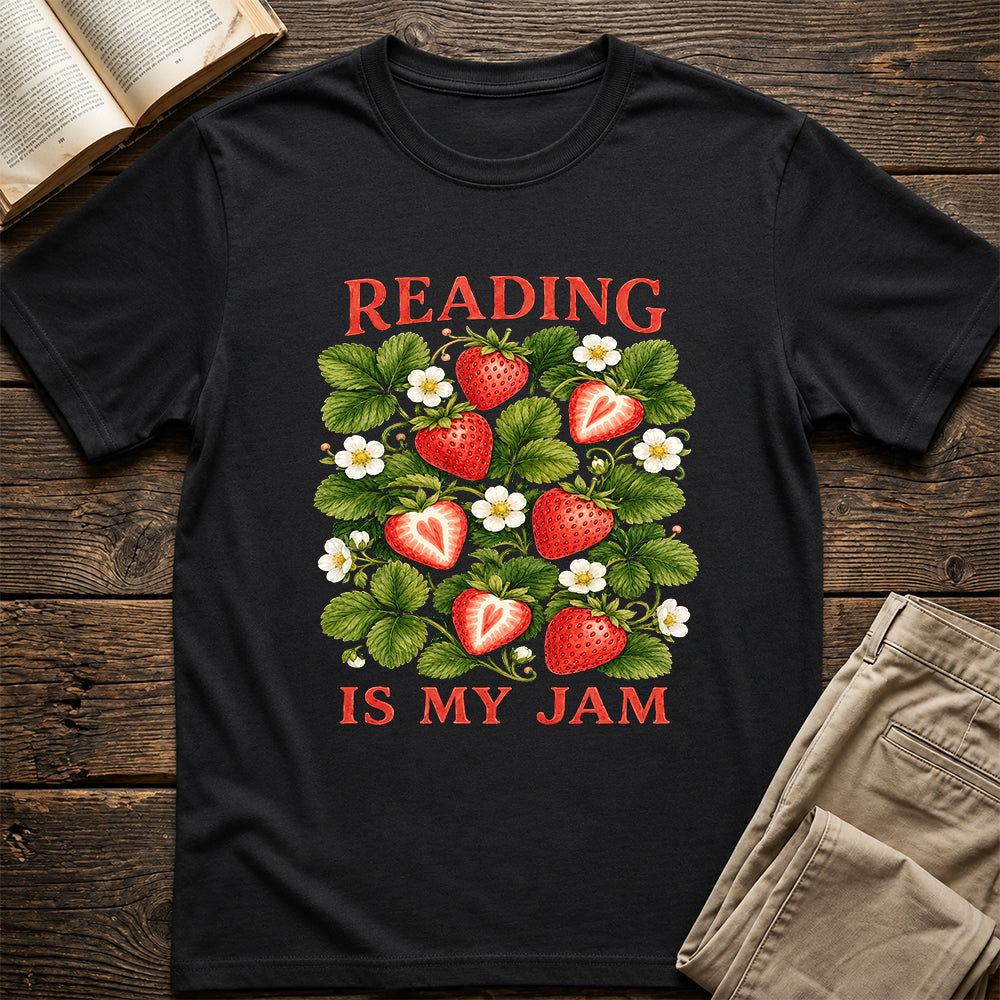 Reading Is My Jam Softstyle T-Shirt | Book Lover Gift Black