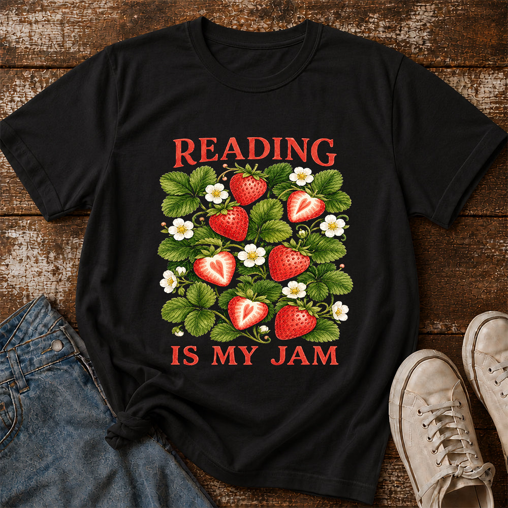 Reading Is My Jam Softstyle T-Shirt | Book Lover Gift Black