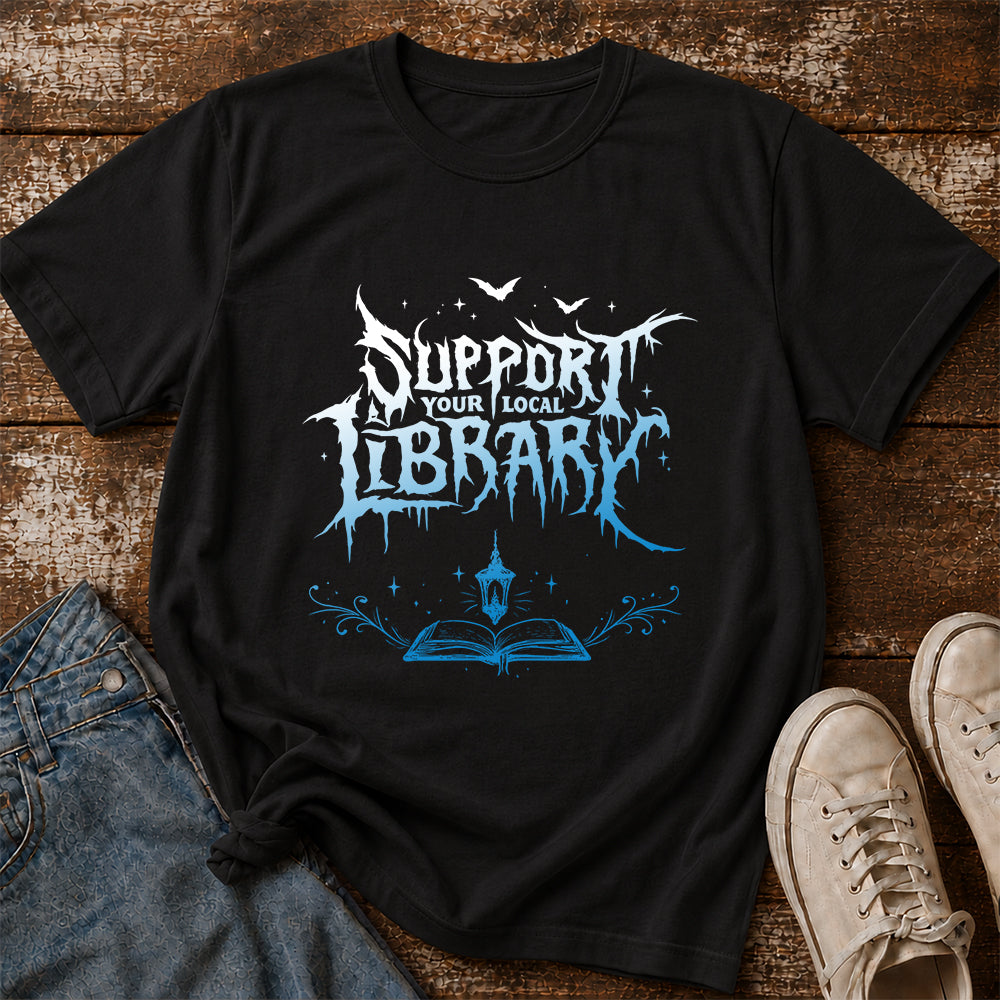 Support Your Local Library Softstyle T-Shirt | Book Lover Gift Black