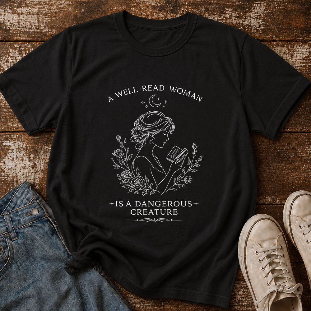 A Well Read Woman Softstyle T-Shirt | Book Lover Gift Black