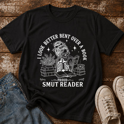 I Look Better Bend Over A Book Softstyle T-Shirt | Book Lover Gift Black