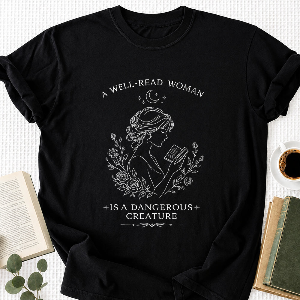 A Well Read Woman Softstyle T-Shirt | Book Lover Gift Black